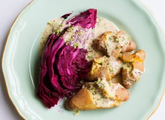 Nigel Slater’s red cabbage with cider and steamed potatoes recipe